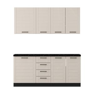 Kitchen furniture set Drina 180 white-sand glossy color 180X60X213CM