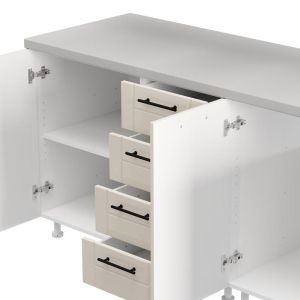 Kitchen furniture set Drina 180 white-sand glossy color 180X60X213CM