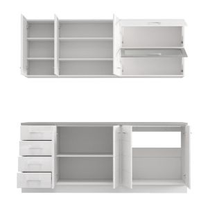 Kitchen furniture set Una 200 white-white glossy color 200X60X213CM
