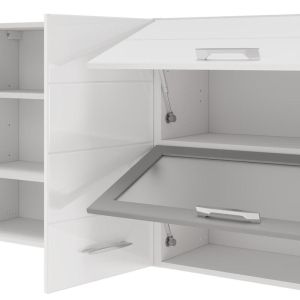 Kitchen furniture set Una 200 white-white glossy color 200X60X213CM