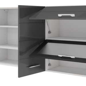 Kitchen furniture set Una 200 white-gray glossy color 200X60X213CM