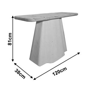 Конзолна маса Loberta от ела - Mdf в естествен екрю цвят 120X38X81СМ
