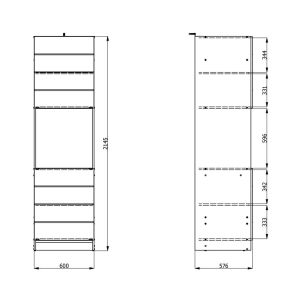 Kitchen cabinet Una BD60 Ur white-white glossy color 60X58X214CM