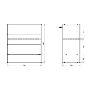 Kitchen cabinet Una BD60 Ur white-gray glossy color 60X58X214CM