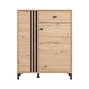 Мебели за антре Laval 2K1F2V дъб Artisan - черен цвят 87X40X110СМ
