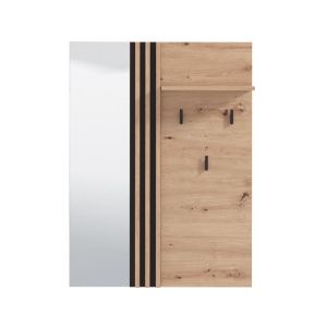 Мебели за антре Laval Og Civ Artisan дъб - черен цвят 76X21X102СМ