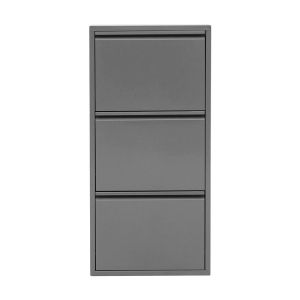 Метална стойка за обувки с 3 места, Fylliana, сив цвят, 50X15X104СМ