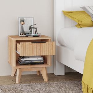 Нощно шкафче Hamea от Mdf в естествен цвят 45X39.5X50.2 см