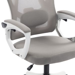 Офис стол за директор Exeter бял - мрежесто сив 50X58X119-129СМ