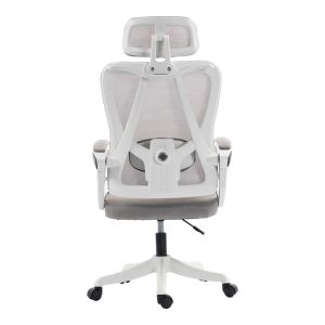 Офис стол за директор Exeter бял - мрежесто сив 50X58X119-129СМ