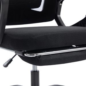 Офис стол с поставка за крака Meton Mesh черен цвят 48X60X118-128СМ