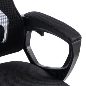 Офис стол с поставка за крака Meton Mesh черен цвят 48X60X118-128СМ