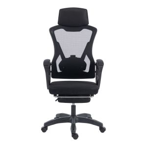 Офис стол с поставка за крака Meton Mesh черен цвят 48X60X118-128СМ