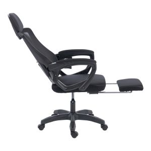 Офис стол с поставка за крака Meton Mesh черен цвят 48X60X118-128СМ