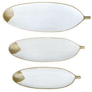 Plastic cloth set of 3 pieces gold/white long sheet - L:69X22, M:48X17, S:40X14CM 24/KIB