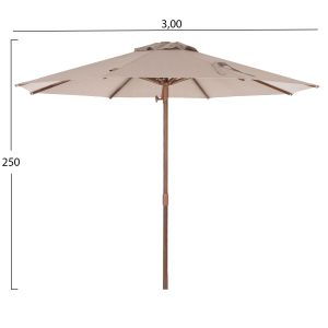 Professional umbrella 3X3M Gladell HM6603.02 beige acrylic - thermally transferred aluminum