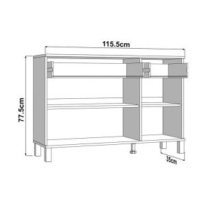 Скрин 115 3K2F3V бял цвят 116X35X78СМ