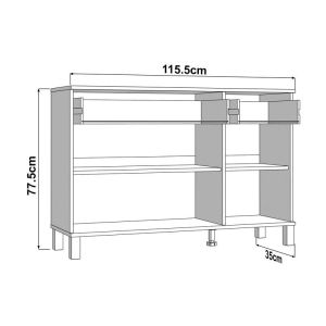 Скрин 115 3K2F3V цвят артисан дъб 116X35X78СМ