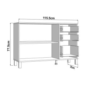 Скрин 115 3K3F2V бял цвят 116X35X78СМ