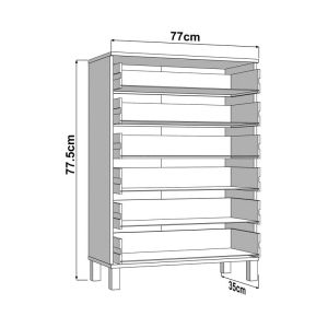 Скрин с чекмедже Almond 77 6F бял цвят 77X35X78СМ