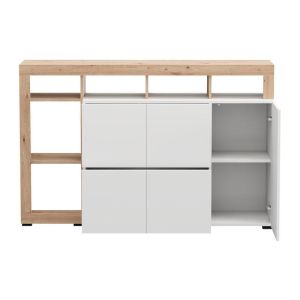 Скрин-бокс Argyll 154 3K2F1V Op бял с цвят на дъб Artisan 155X40X100СМ