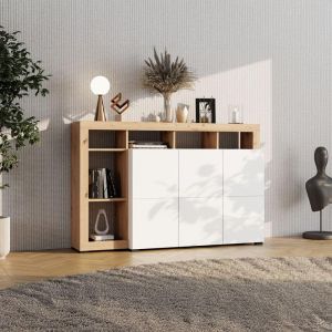 Скрин-бокс Argyll 154 3K3V Op бял с цвят Artisan Oak 155X40X100СМ