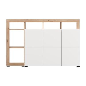 Скрин-бокс Argyll 154 3K3V Op бял с цвят Artisan Oak 155X40X100СМ