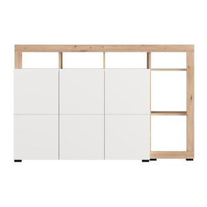 Скрин-бокс Argyll 154 3K3V Op бял с цвят Artisan Oak 155X40X100СМ
