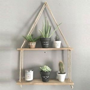 Стенна етажерка MARQ0UIS с плотове от масивно дърво 40X14X75CM