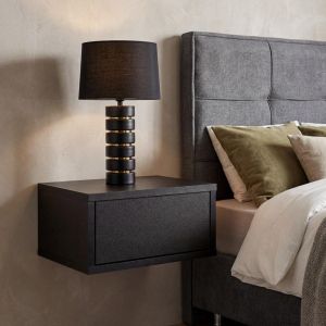 Стенно нощно шкафче Arbor черен цвят 39X34X20СМ