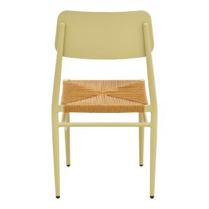 Giardino chair, stackable, aluminum in beige - Pe rattan in natural shade 45X56X82CM