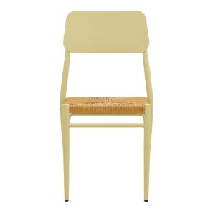 Giardino chair, stackable, aluminum in beige - Pe rattan in natural shade 45X56X82CM