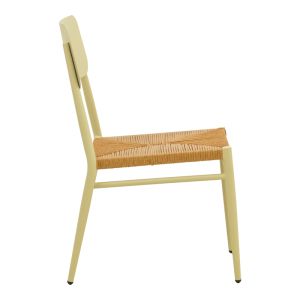 Giardino chair, stackable, aluminum in beige - Pe rattan in natural shade 45X56X82CM