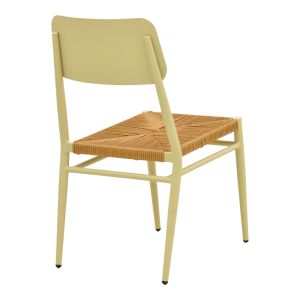 Giardino chair, stackable, aluminum in beige - Pe rattan in natural shade 45X56X82CM
