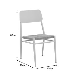 Giardino chair, stackable, aluminum in beige - Pe rattan in natural shade 45X56X82CM