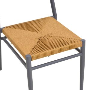 Giardino chair, stackable aluminum in anthracite -pe rattan in natural shade 45X56X82CM