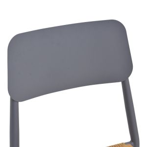 Giardino chair, stackable aluminum in anthracite -pe rattan in natural shade 45X56X82CM
