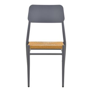Giardino chair, stackable aluminum in anthracite -pe rattan in natural shade 45X56X82CM