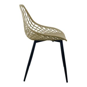 Chair Suan cappuccino Pp-black metal leg 49X51X86CM