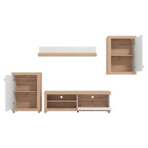 Тв шкаф - композиция Hastings, занаятчийски дъб - бял 297X35X180СМ