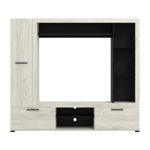 Тв шкаф - композиция Lorca бял дъб / черен 195X35X171СМ