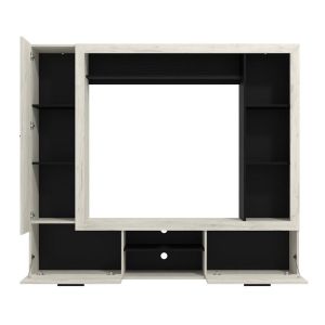 Тв шкаф - композиция Lorca бял дъб / черен 195X35X171СМ