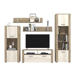 Тв шкаф - композиция Opus сив дъб - бял дъб 229X40X184СМ