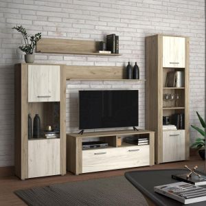 Тв шкаф - композиция Opus сив дъб - бял дъб 229X40X184СМ