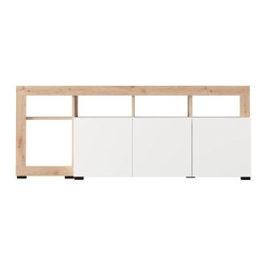 Тв шкаф Argyll Tv 154 3K 1F1V Op бял с цвят Artisan Oak 154X40X61СМ