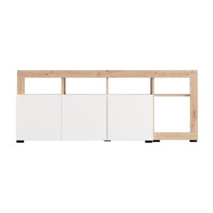 Тв шкаф Argyll Tv 154 3K 1F1V Op бял с цвят Artisan Oak 154X40X61СМ