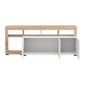 Тв шкаф Argyll Tv 154 3K3V Op бял с цвят Artisan Oak 154X40X61СМ