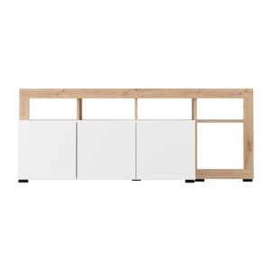 Тв шкаф Argyll Tv 154 3K3V Op бял с цвят Artisan Oak 154X40X61СМ