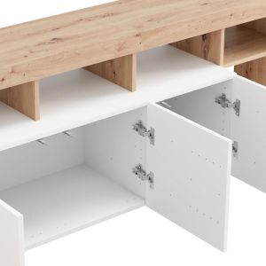 Тв шкаф Argyll Tv 154 3K3V Op бял с цвят Artisan Oak 154X40X61СМ