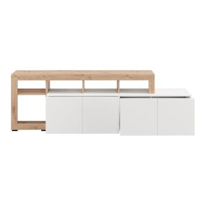 Тв шкаф Argyll Tv 192 4K2F Op бял с цвят Artisan Oak 193X40X61СМ